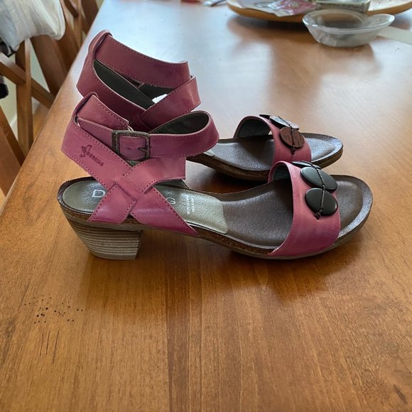 Dorking pink leather ankle strap sandals 37  (US 7) - Picture 3 of 6
